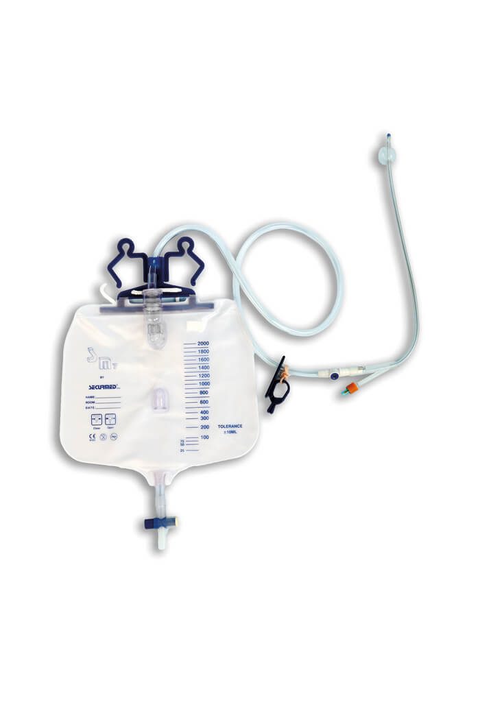 Closed Pre-Connected System for Long Term Use  - SM7 Urine Bag with Silicone Foley Catheter