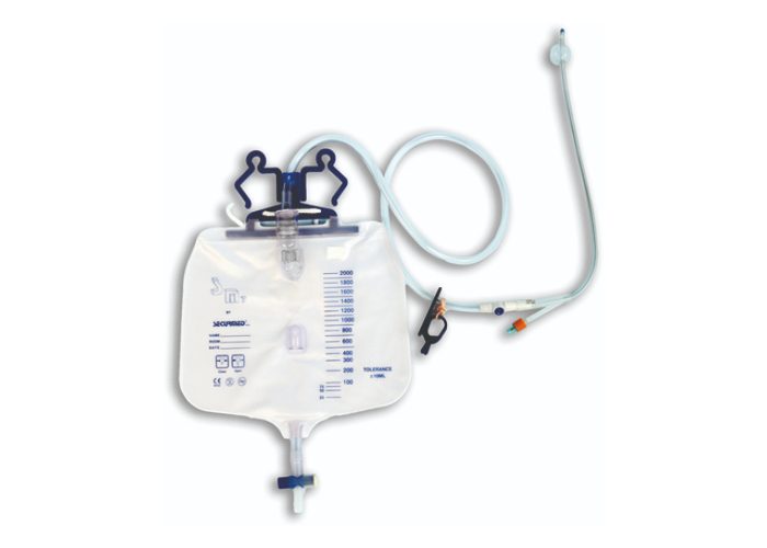 Closed Pre-Connected System for Long Term Use  - SM7 Urine Bag with Silicone Foley Catheter